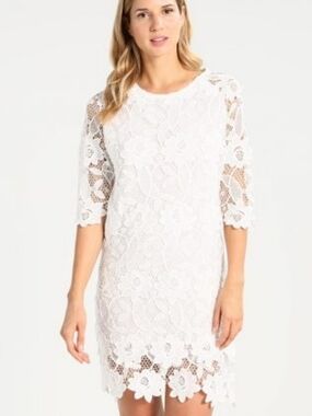 Desigual Selsi White Floral Crochet Lace Dress